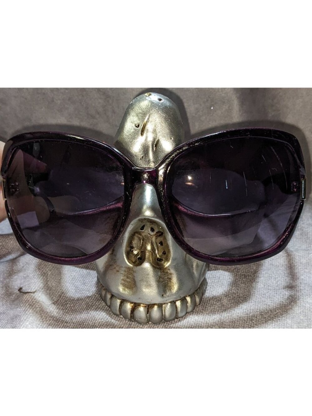 DG Oversized Royal Purple Sunglasses With Gradient Lenses & Gold Logo Accents